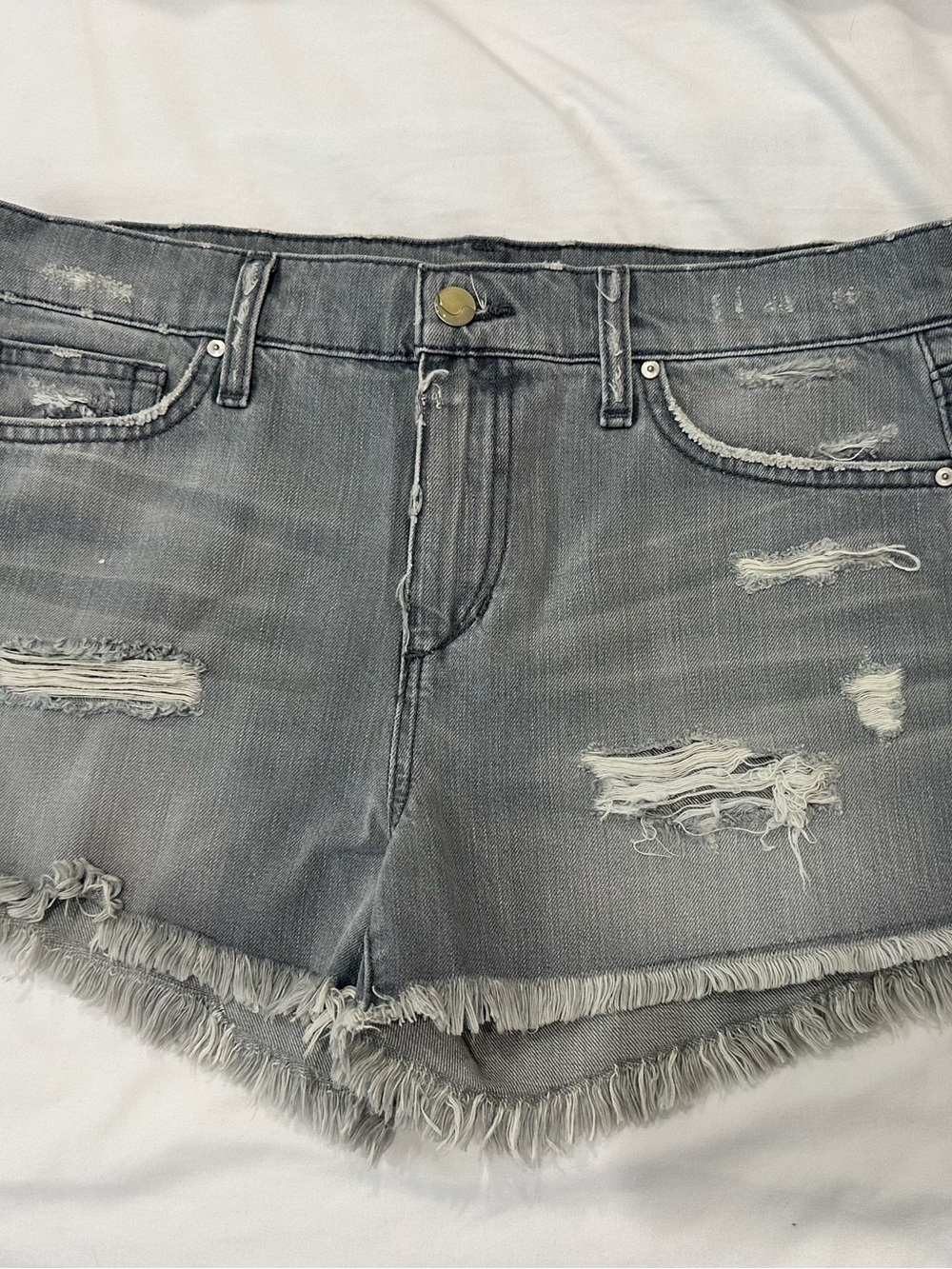 Joe's Jeans Distressed Gray Frayed Hem Denim Shorts